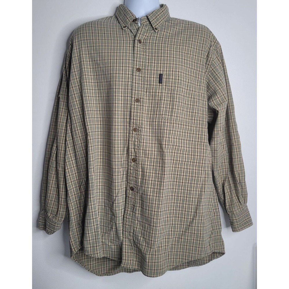 Abercrombie & Fitch The Big Shirt Mens Large L Flannel Button Down Plaid FLAW